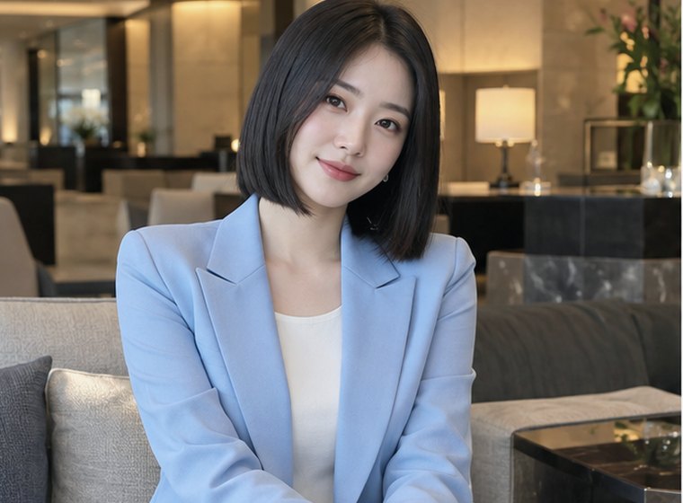 인계동 물빛휴식 전신 쉼 관리 안내 카드의 서로 다른 20대 성인 한국 여성 모델