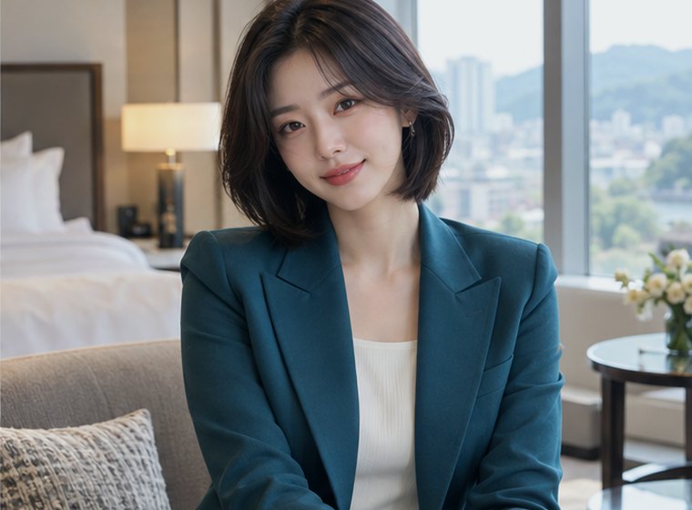 인계동 피로정돈 균형 관리 안내 카드의 서로 다른 20대 성인 한국 여성 모델